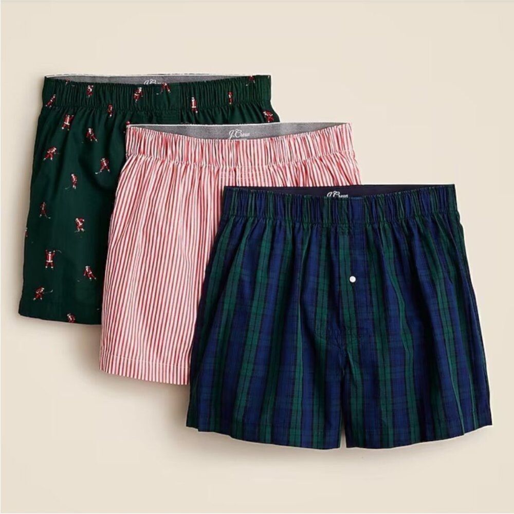 NWT J CREW Cotton poplin boxers three-pack